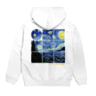 art-LaboのSquare2 ゴッホ 【世界の名画】 星月夜 ポスト印象派 絵画 美術 art Hoodie:back