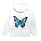 neruの油彩画「Blue butterfly」 Hoodie:back