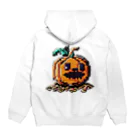 朱音琴音のドット絵のハロウィンかぼちゃのおばけ Hoodie:back