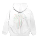 こどもと私の絵や粘土の花瓶に入った星の花 Hoodie:back