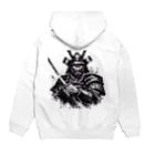 monokuroショップ　　rakiasawatariの情熱的samurai(怒）背面プリントパーカー Hoodie:back