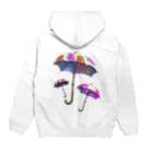 月夜のタツノオトシゴのwalking in the rain Hoodie:back