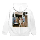 camper's dogのVanlifeするシェットランドシープドッグ　イラスト Hoodie:back