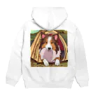 camper's dogのcamper's dog  シェットランドシープドッグ　イラスト Hoodie:back