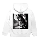 猫は癒やしの毛づくろい猫 Hoodie:back