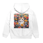 FLOWERアニマルのロココFLOWERキャットコスモス Hoodie:back