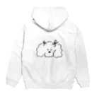 musubiのふわふわの白い犬/リボン Hoodie:back