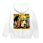 HARAPECOSAURUSのやられちまったな顔の耳タレ犬 Hoodie:back