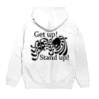 『NG （Niche・Gate）』ニッチゲート-- IN SUZURIのGet Up! Stand Up!(黒) Hoodie:back