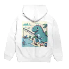 ばばちゃんの恐竜の釣り Hoodie:back