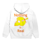『NG （Niche・Gate）』ニッチゲート-- IN SUZURIのNothing Is Real.（黄色） Hoodie:back