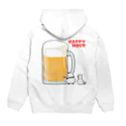 うさやのハッピーアワーでビール祭りを開催するパンダとシマエナガ Hoodie:back