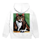 Ppit8のどっしりかまえる猫ちゃん Hoodie:back