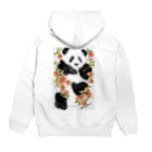 tontonpandaのいちご コロリンパンダ 白 Hoodie:back