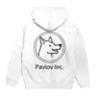 Pavlov Inc.の社名入り（白） パーカーの裏面