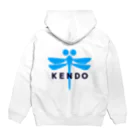 yoshiFactoryの剣道“ＫＥＮＤＯ”男子女子トンボ(ブルー) Hoodie:back