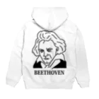 Aliviostaのベートーベン BEETHOVEN イラスト 音楽家 偉人アート ストリートファッション Hoodie:back