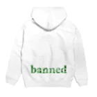 bannedのbanned パイソングリーン パーカーの裏面