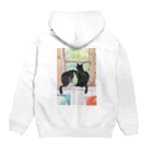 樽猫堂  安部円子の小樽の猫２ひき Hoodie:back