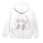 居留守かりんofficial shopのふたつむすびの女の子 Hoodie:back