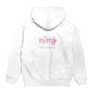 妊婦に優しく。nimpの新しい命に優しい世界。nimp パーカーの裏面