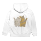 かわいいもののおみせ　いそぎんちゃくの表裏印刷　仲良し猫　鯖トラ&サビ Hoodie:back