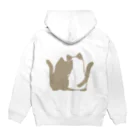 かわいいもののおみせ　いそぎんちゃくの表裏印刷　仲良し猫　黒&ポインテッド Hoodie:back