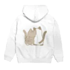 かわいいもののおみせ　いそぎんちゃくの表裏印刷　仲良し猫　キジ白&ポインテッド Hoodie:back