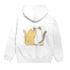 かわいいもののおみせ　いそぎんちゃくの表裏印刷　仲良し猫　茶トラ&ポインテッド Hoodie:back