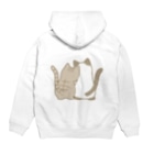 かわいいもののおみせ　いそぎんちゃくの表裏印刷　仲良し猫　キジトラ&ポインテッド Hoodie:back