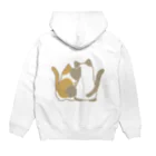 かわいいもののおみせ　いそぎんちゃくの表裏印刷　仲良し猫　三毛&ポインテッド Hoodie:back