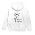 ひなげし商店のPoppy design 黒ライン Hoodie:back