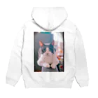 Rock in Catsの猫毛団のぽんちゃん Hoodie:back