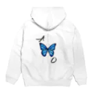 idumi-artの青い蝶　BUTTERFLY  EFFECT Hoodie:back