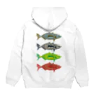 母のように凪で父のようにYAMAの四魚シリーズ Hoodie:back