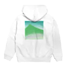 海のサワガニの山と花畑 Hoodie:back