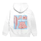 あとりえくらげの赤い深海生物 Hoodie:back