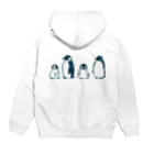 かわずやのぺんぎんのおやこ（線画） Hoodie:back