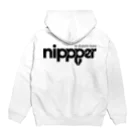 nipppercomのブラックロゴ Hoodie:back