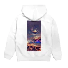 蒼い狐のAIの描いた宇宙 Hoodie:back