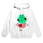 カエルがモチーフの世界にひとつだけのオリジナルデザイングッズのHAPPYカエル Hoodie