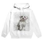 【CPPAS】Custom Pet Portrait Art Studioの マルチーズドッグ - レンガブロック背景 Hoodie