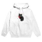  Miaow Catの座ったクロネコ Hoodie