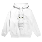 にゃ王様のお店のにゃ王さま　白猫　看板1 Hoodie