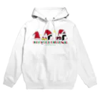 LittleLoroのUGLY ADELIE CHIRISTMAS 0586 アデリーペンギン サンタ帽子 横並び Hoodie