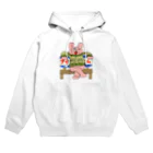 須田ふくろうのレトロ感漂うジャケットうさぎ「ジャケうさ」 Hoodie