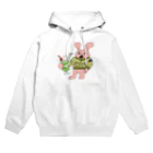 須田ふくろうのレトロ感溢れるジャケットうさぎとクリームソーダ「ジャケうさ」 Hoodie