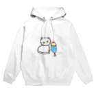 みにゆん　ねこのA lovely white cat who likes ice cream. Hoodie