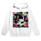 マッケンデジタルワールドの葛飾猫斎　猫名黒雪　浮世絵lofiアートパンクシティ　かわいいねこ Hoodie