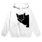 小鳥と映画館のカッコよく覗きに来た黒猫 Hoodie